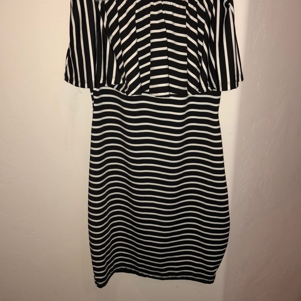 Black & white frill mini dress